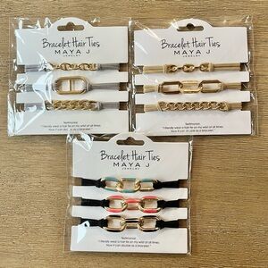 *BRAND NEW* 3 sets of Bracelet Hair Ties by Maya J in Gold - 9 hair ties total!